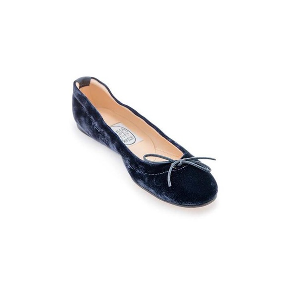 Emma Hope Ballet Flats - Ink Blue Velvet - Picture 2 of 6